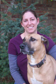 Dr. Dove with her dog.